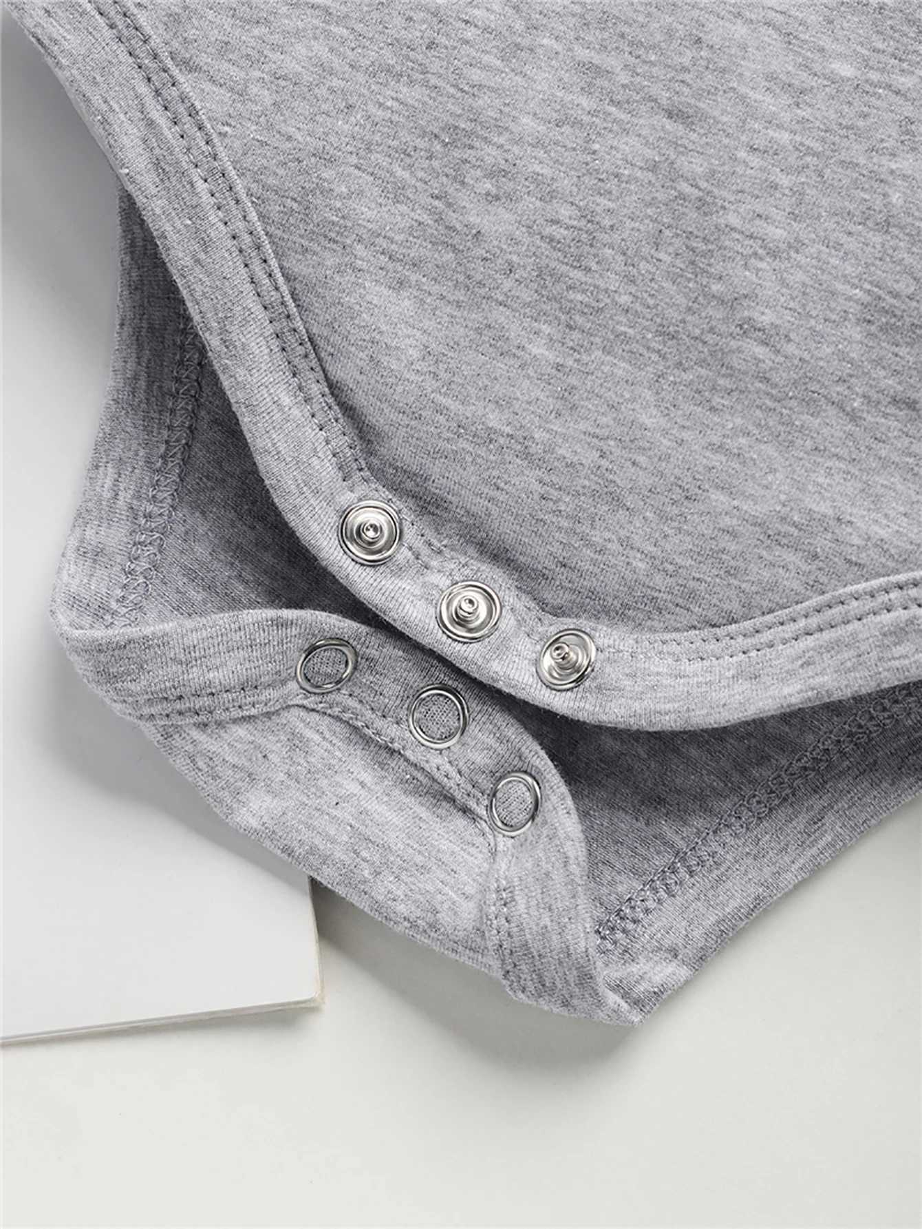 Baby boy cotton tight fitting gray interesting text printing city street casual childrens clothing fashionable hot selling high-quality baby clothing 