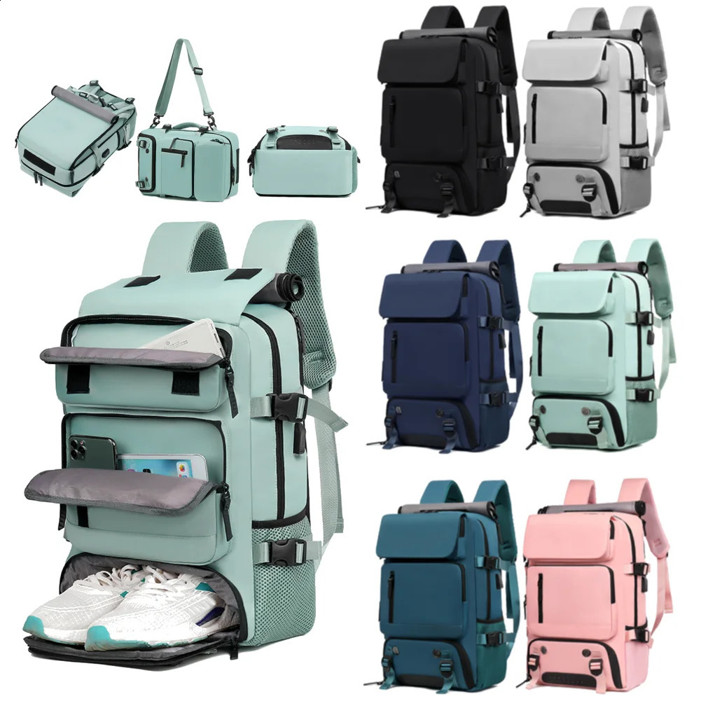 Travel backpack travel luggage with large capacity and expandable multiple pockets bag shoe storage 240813
