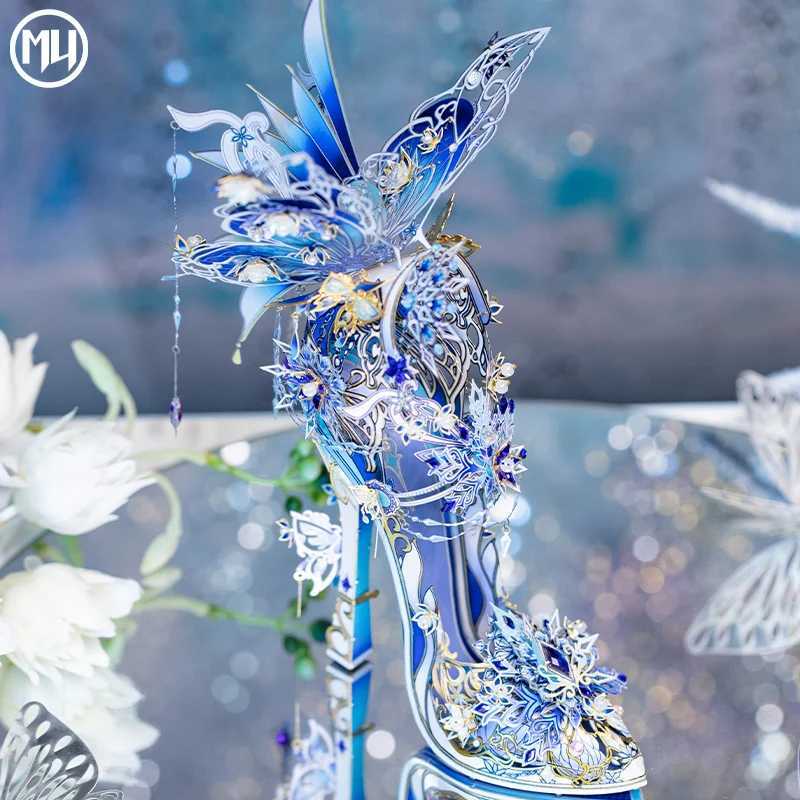 MU Snow Love Magic Crystal Shoes 3D Metal Puzzle Assembly Model Handmade DIY Y240812
