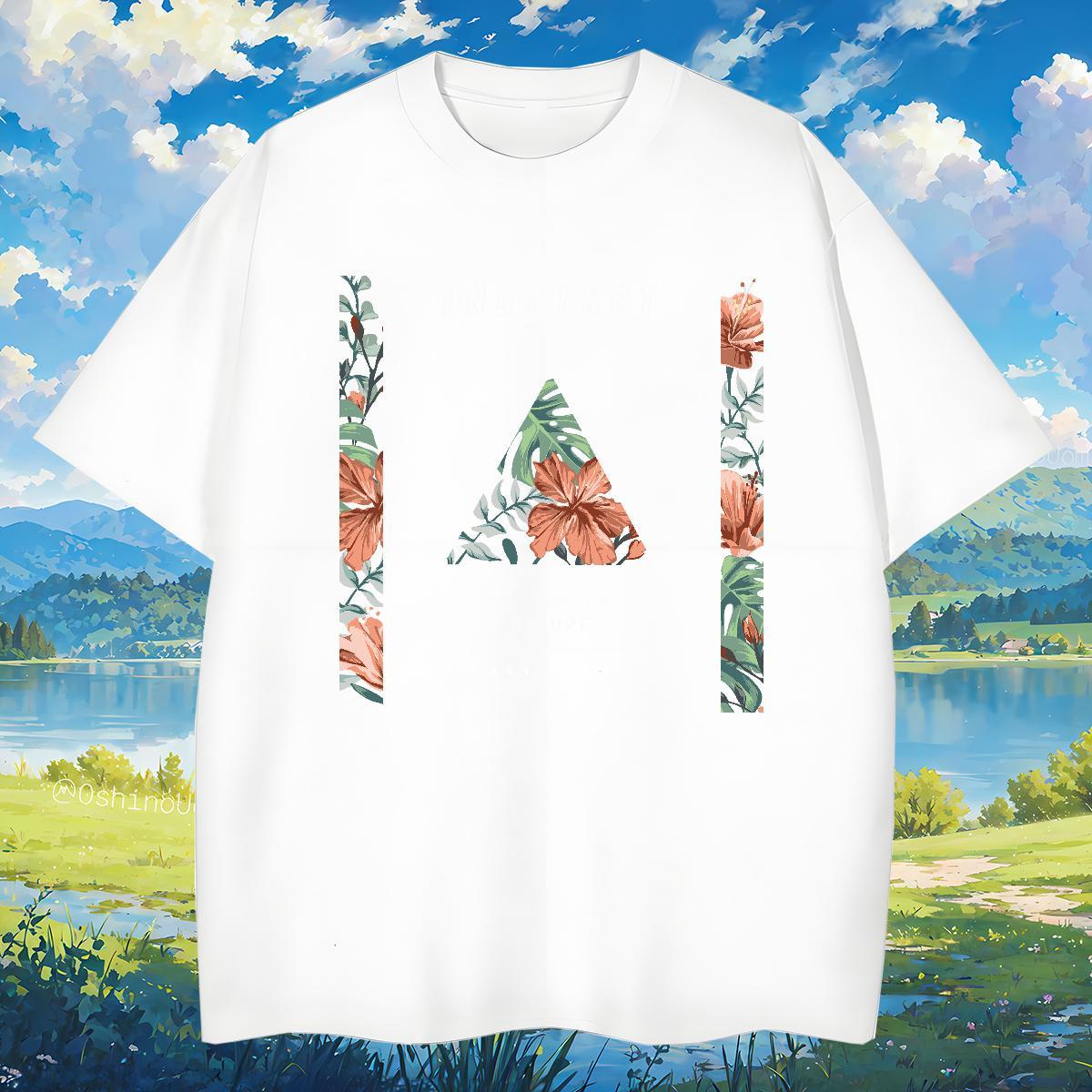 T-Shirts 100% Cotton 230g flower High Street Hip Hop Short Sleeve O-Neck Custom Big Size Men Tshirts Fashion Designer Comfortable Tops
