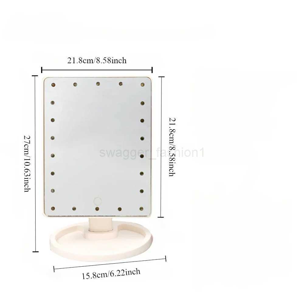 22-light storage rotating touch-sensitive dormitory student-specific dressing LED makeup mirror AA batteryXJ240813