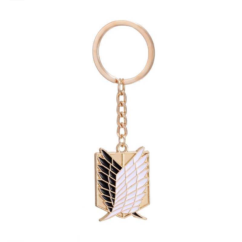 Fashion Attack Titan Keychain Shingeki No Kyojin Anime Cosplay Wings of Freedom Keychain Ring Motorcycle Key Gift W240808