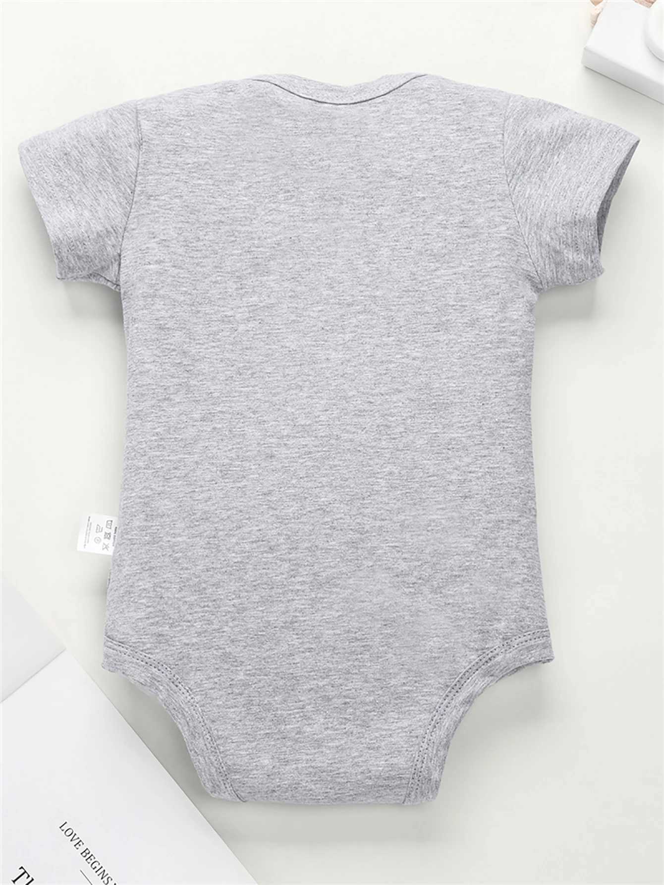 Baby boy cotton tight fitting gray interesting text printing city street casual childrens clothing fashionable hot selling high-quality baby clothing 