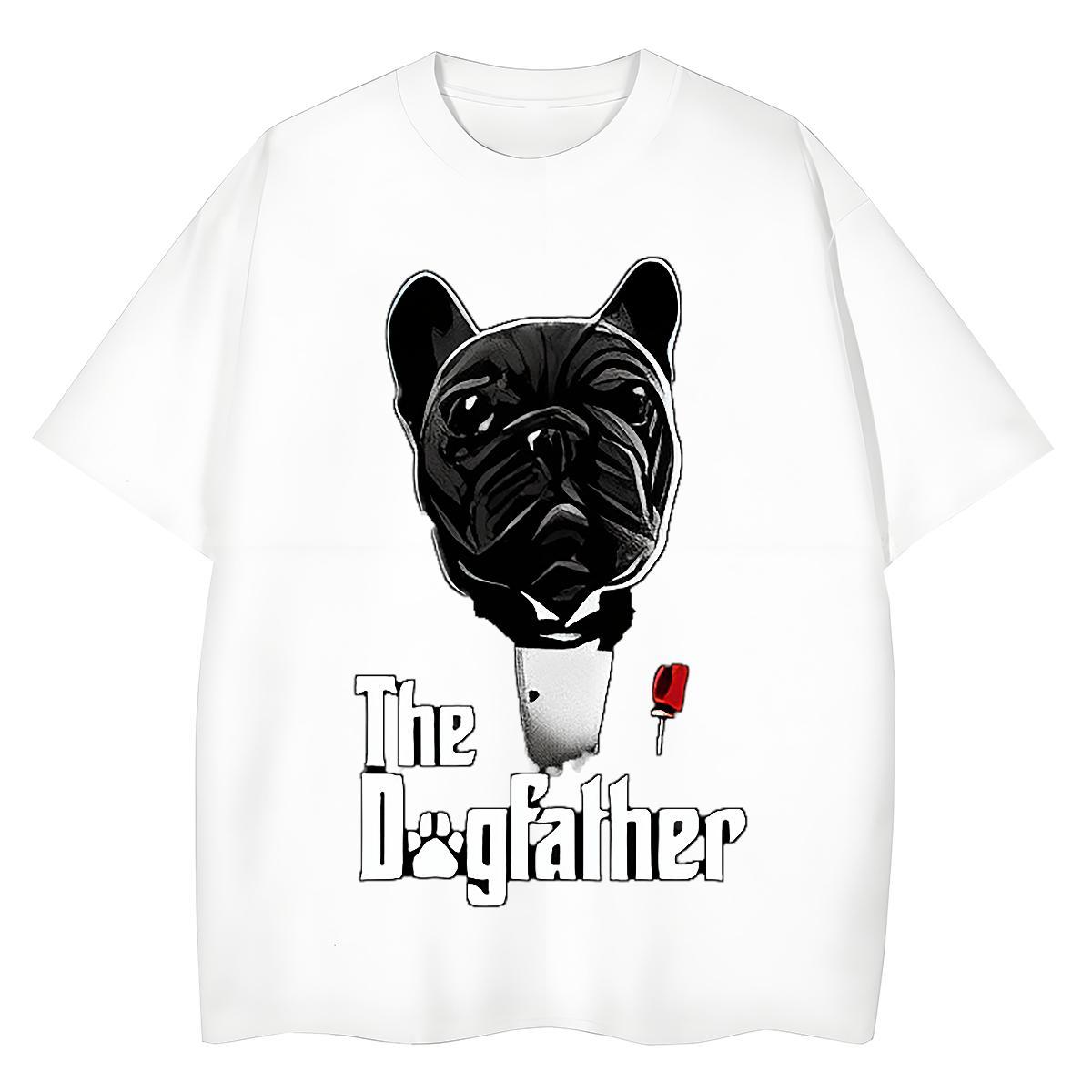 Brand Men Tees Outdoor 100% Cotton 230g Cartoon Print Round Neck Short Sleeve dog Men T Shirts Designer Fashion Tops