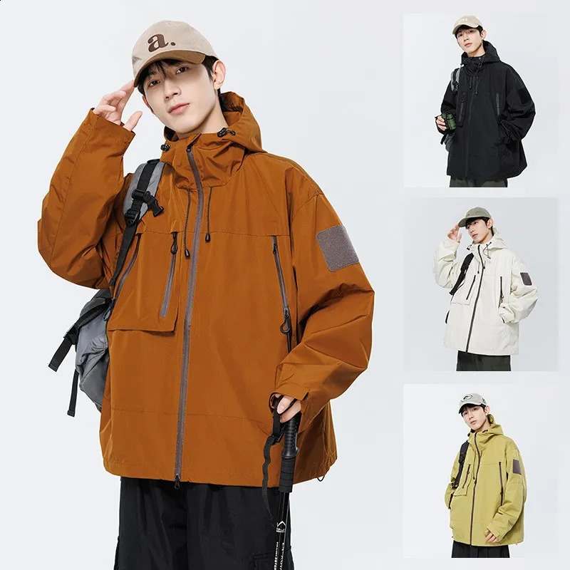 Mens Waterproof Jacket Climbing Hiking Camping Trekking Windbreaker Unisex Outdoor Windproof Rain Coat Antifouling 240812