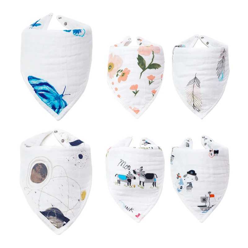 Bibs Burp Cloths Cotton Bamboo Muslin 6 Layers Newborn Baby Bib Saliva Towel Bibs Burp Cloth Infant Toddler Bib Baby Bandana Feeding Apron BavoirL4812