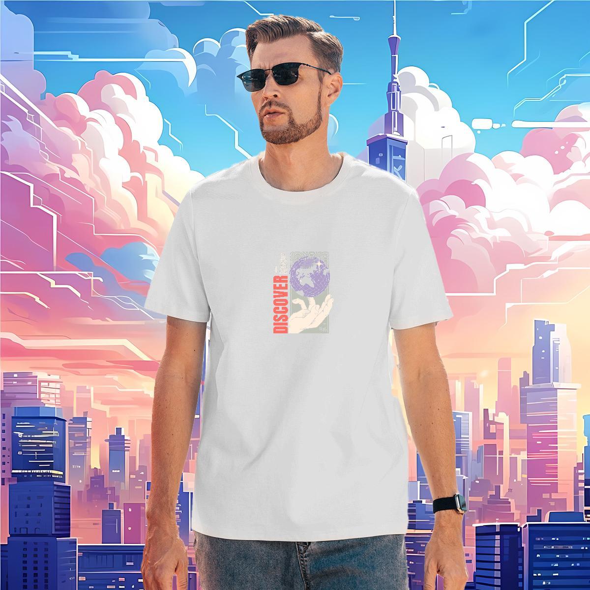 T-Shirts 230g Cotton hands Hip Hop Street Short Sleeve O-Neck Anime Print Men Tees 2024 DIY Designer Tops
