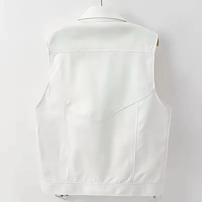 Womens Denim Tank Top Jacket Fashion Spring Summer Zipper White Sleeveless Tank Tops Female Jeans Tank Coat 240813