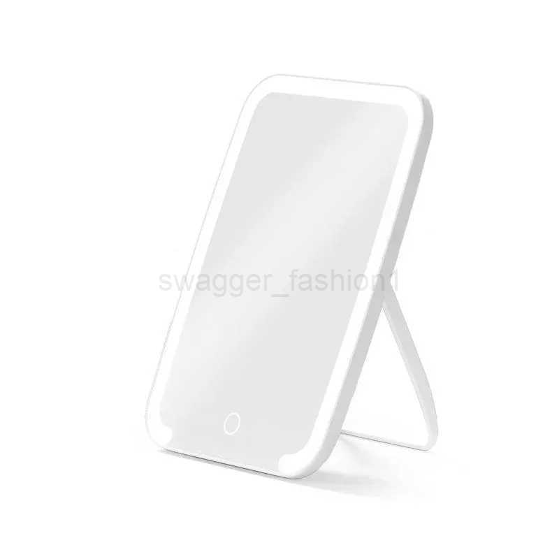 LED Makeup Mirror Touch Screen 3 Light Portable Standing Folding Vanity Mirroir with 5x Magnifying Cosmetics LED MirrorXJ240813