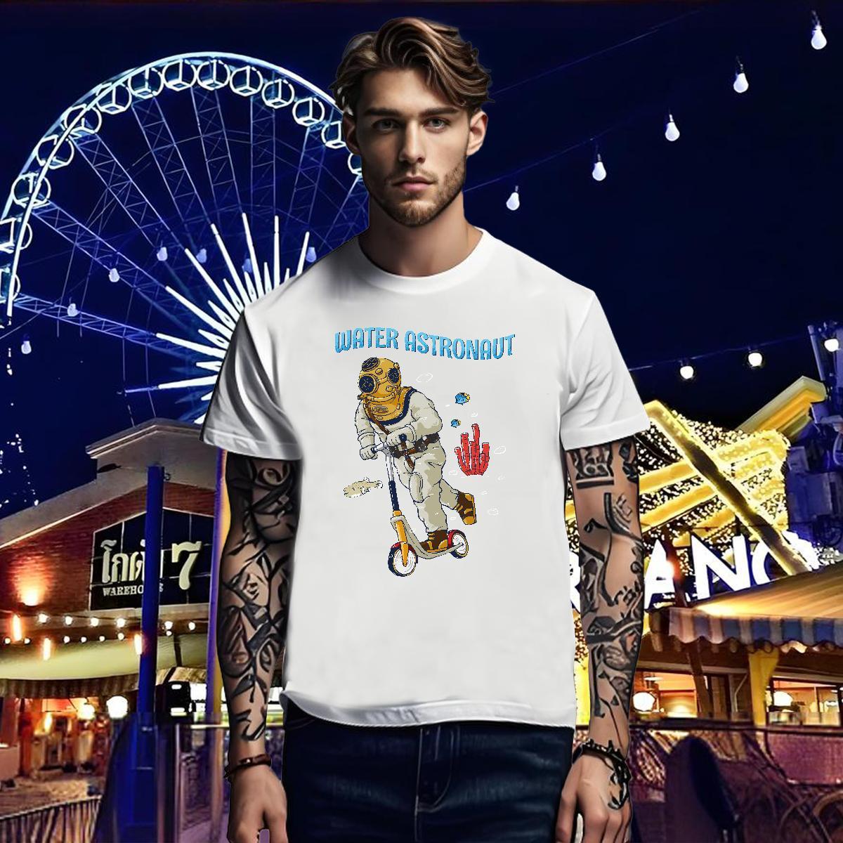 T-Shirts for Men 100% Cotton 230g universe Daily Wear O Neck Short Sleeves DIY Logo Oversized Men Tshirts 2024 Loose Fit Clothes