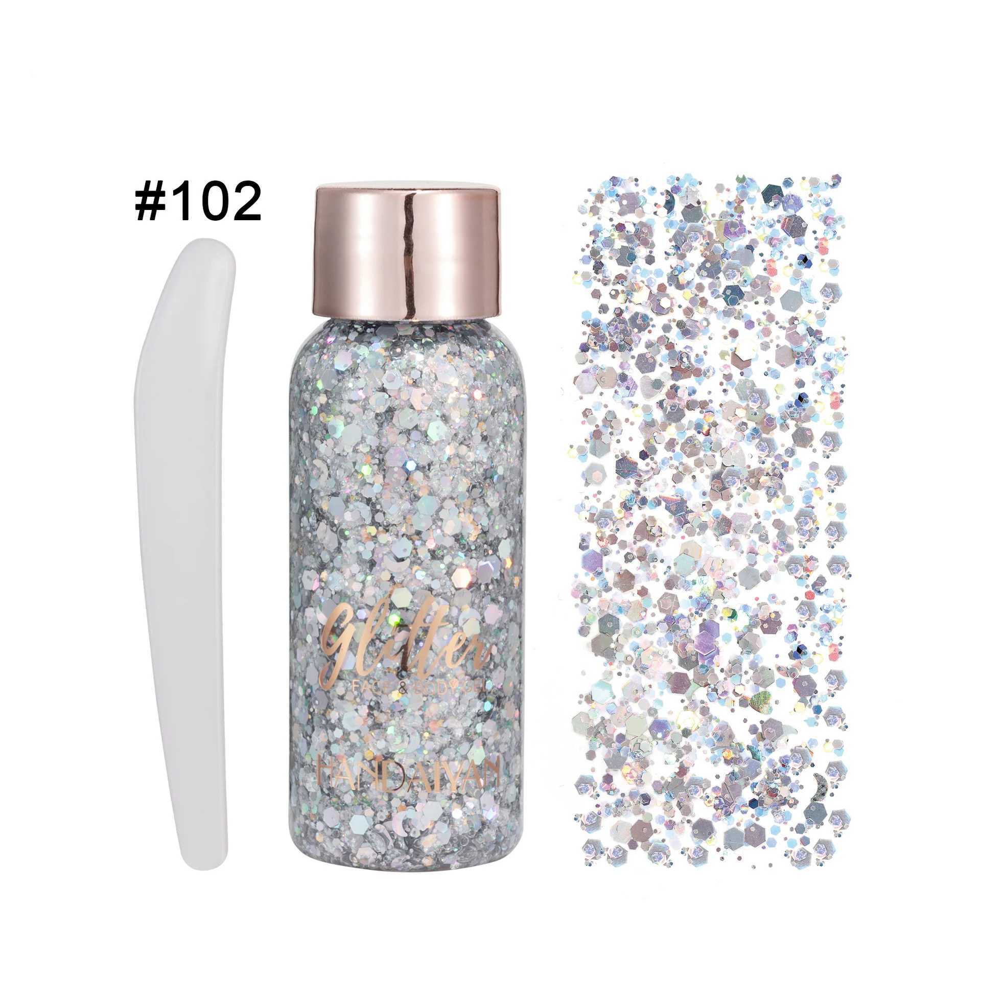 Handaiyan Nail Body Face Glitter gel Art Loose Sequins Cream Short Fat Glitter eye shadow Makeup Party W240812