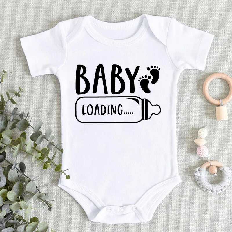 1 baby bodysuit autumn baby girl boy clothing baby loading pattern newborn jumpsuit 100% pure cotton short sleeved baby jumpsuit W240812