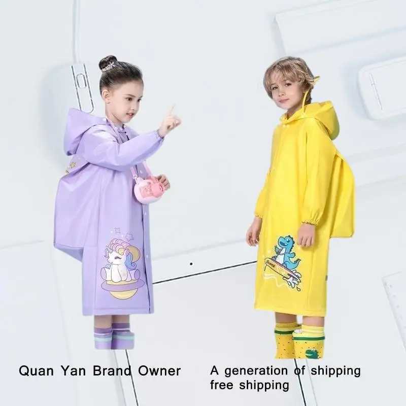 Children Waterproof Rain Poncho Kids Raincoat Full Coverage High Quality Raincoat Student Boys Girls Backpack Travel Rainwear Y240810