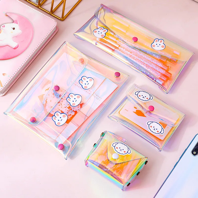PVC Transparent Cosmetic Bag Women Makeup Storage Clear Organizer Wash Travel Portable Toiletry Multifunction Purse Pouch 240812