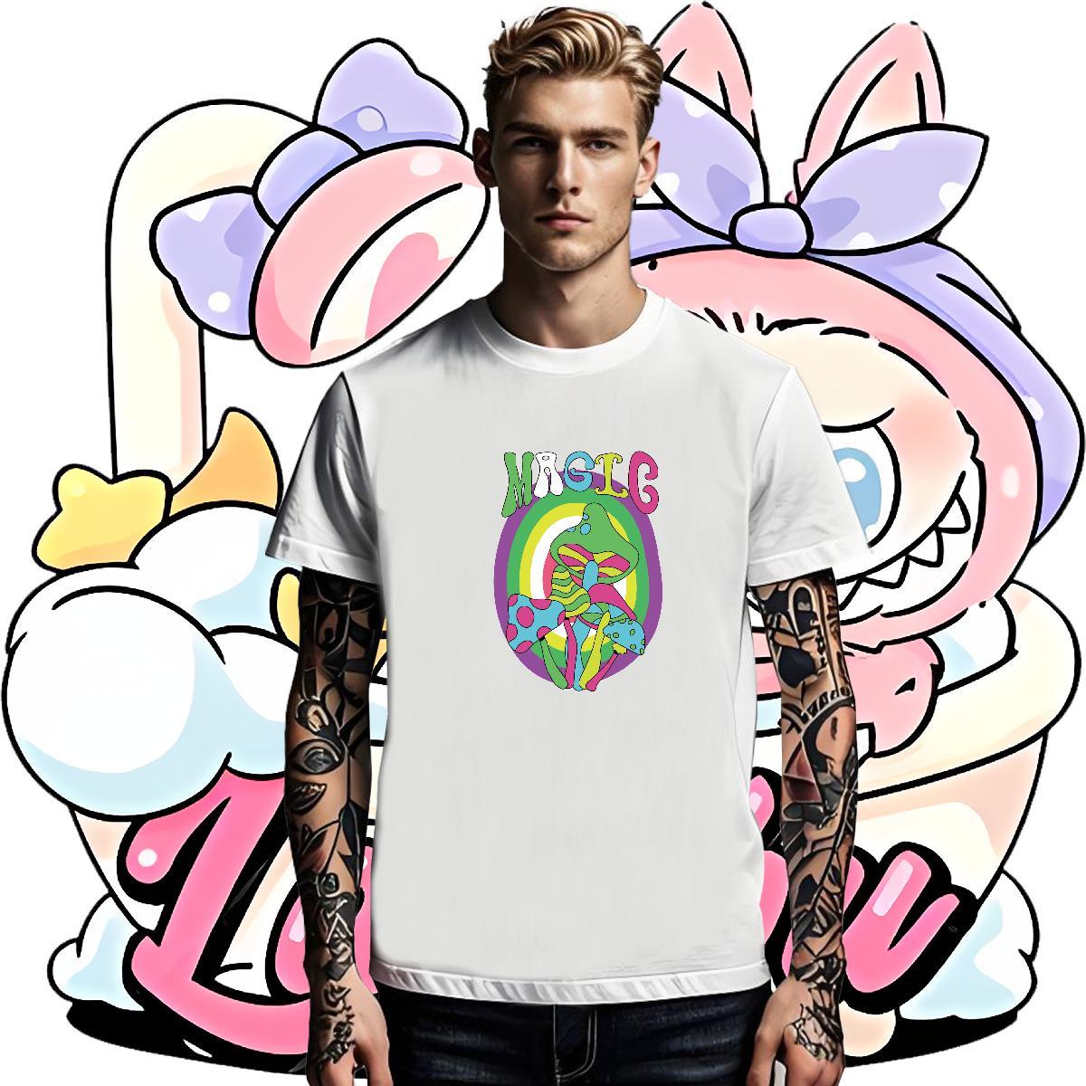 Designer Men Tops Tees Daily Outfit 230g Cotton Customized Short Sleeve O-Neck mushroom T Shirt For Man Casual New Wear