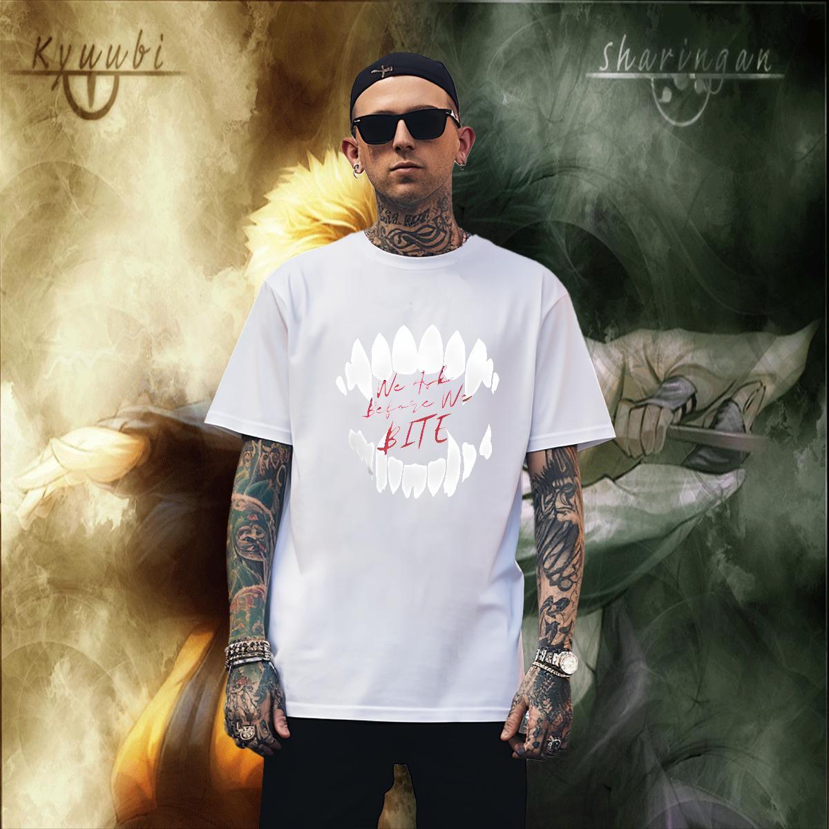 Free Shipping letter T-Shirts for Men Daily Wear Men Tops Tees 230g 100% Cotton Fashion Design Short Sleeve Soft Black White Tshirts
