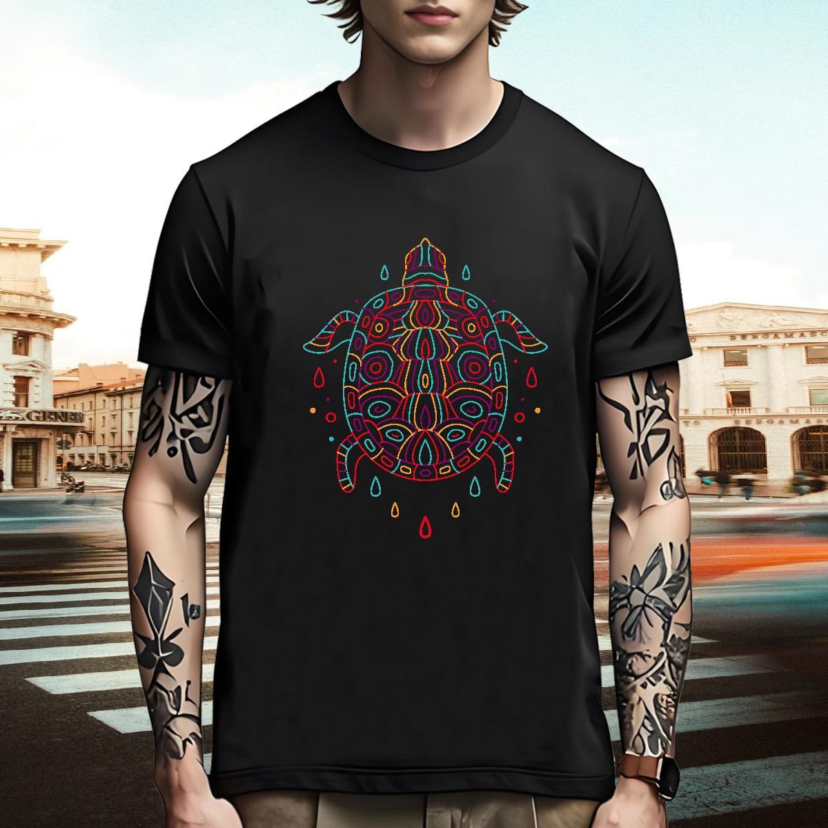 Wholesale T shirt tortoise Breathable Sports Casual White Plus Size 230g Cotton Men Tops Tees Classic Casual Tee Shirt