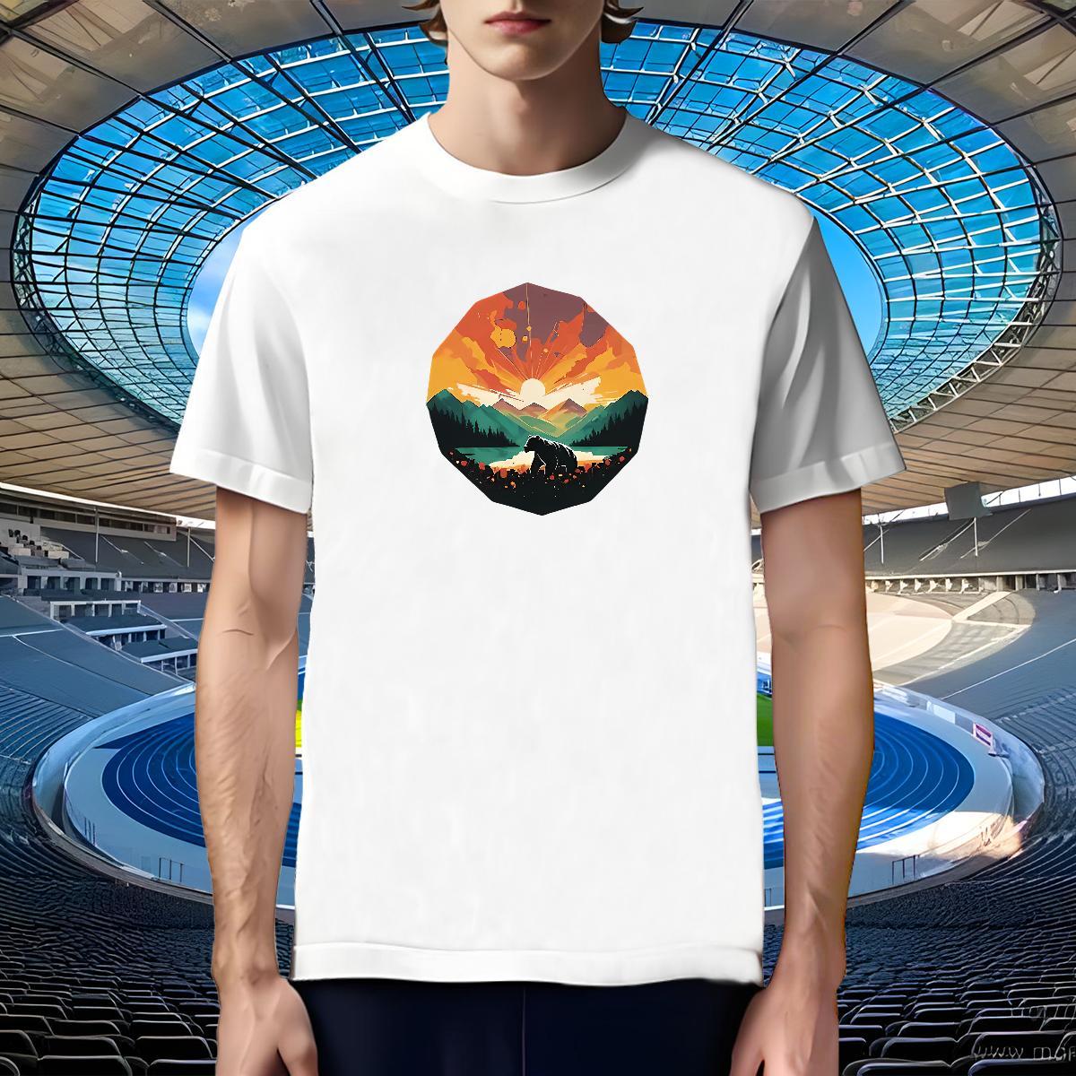 Free Shipping Man T Shirts bear Breathable Soft Outdoor DIY Printed 230g Pure Cotton Men Tshirts Designer Fashion Tops Tees