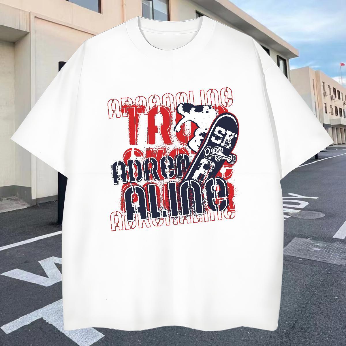 Wholesale Tshirts Home Outdoor 100% Cotton 230g Anime Crew Neck letter T shirt Fashion New Tops