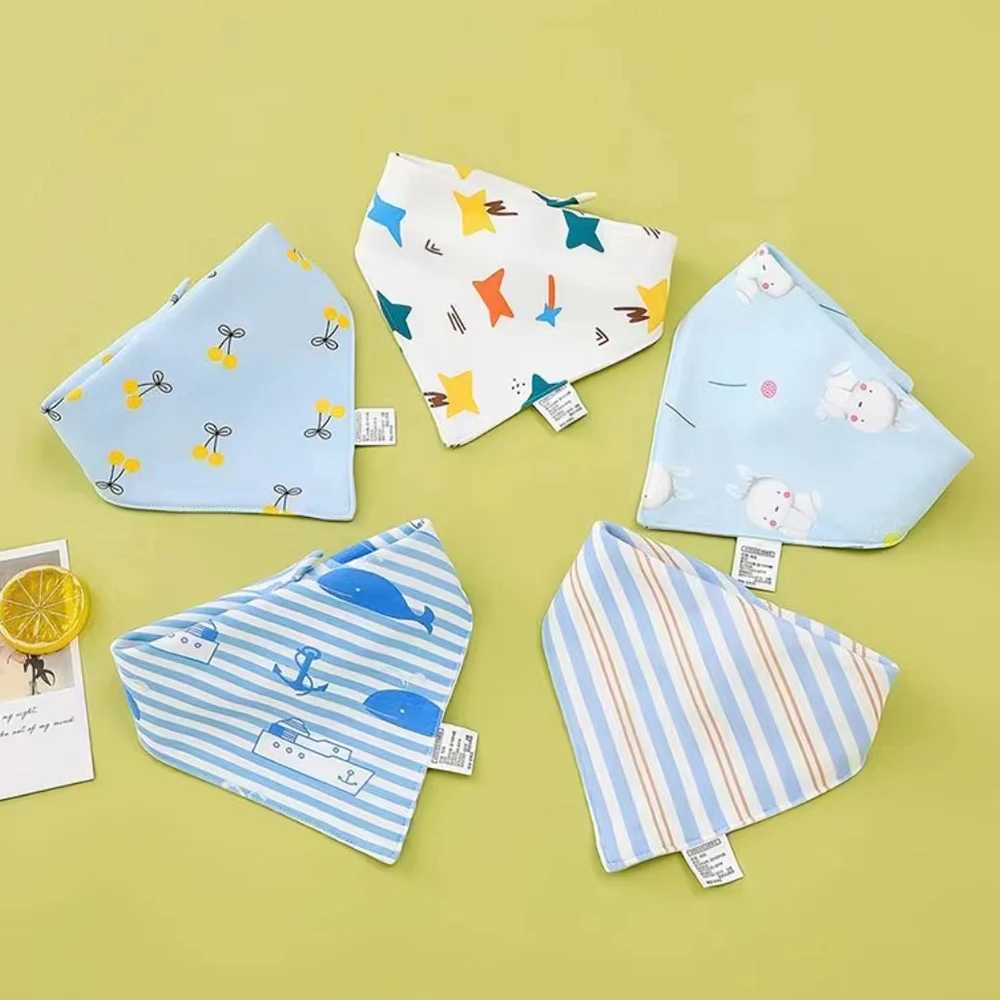 Bibs Burp Cloths 5 Pieces Baby Bandana Bibs Cotton Triangle Soft Saliva Towel Kids Feeding Burp Cloth Baby Boy Girl Newborn StuffL4812