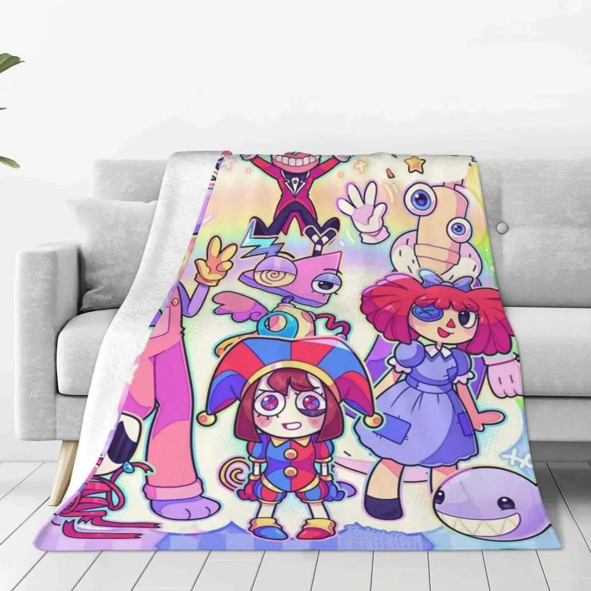 The Amazing Digital Circus Tv Series Blankets Flannel Awesome Warm Throw Blanket for Bedding Lounge Textile DecorXJ240813