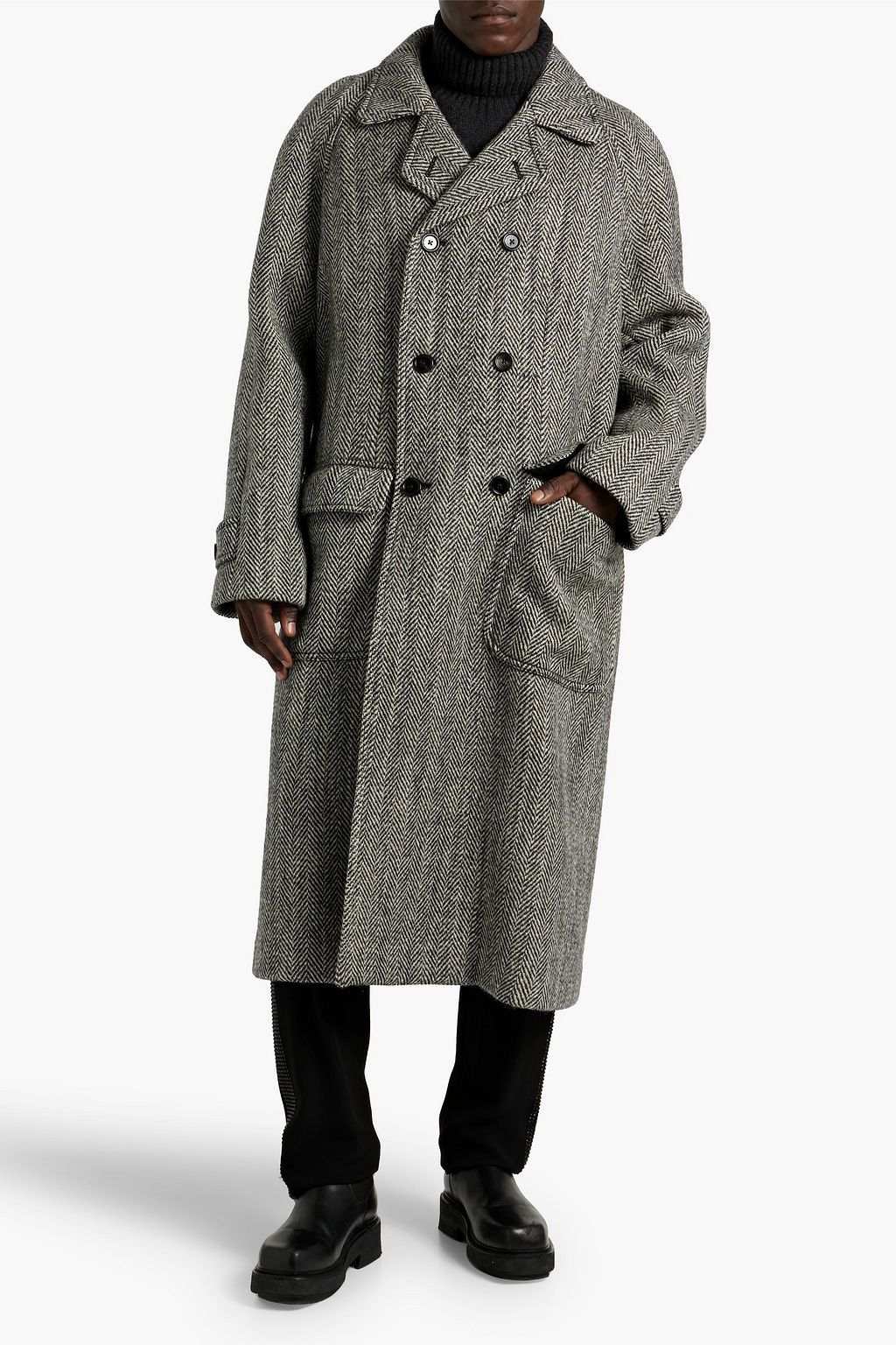 Stylish Men's Wool Blend Overcoat Notched Lapel Tailored Jacket Blazer Coat Autumn Winter Harringbone Windbreaker Custom Made Plus Size