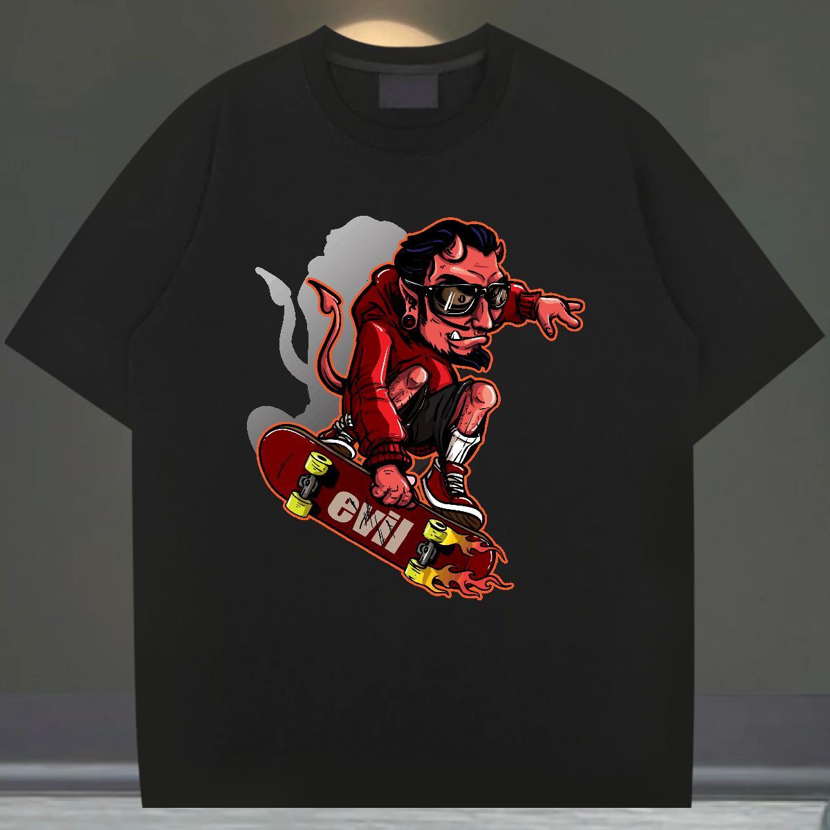 Designer Men Tops Tees Sport 230g Cotton Graphic O Neck Short Sleeves skateboarding T-Shirts for Men New Designer Polos