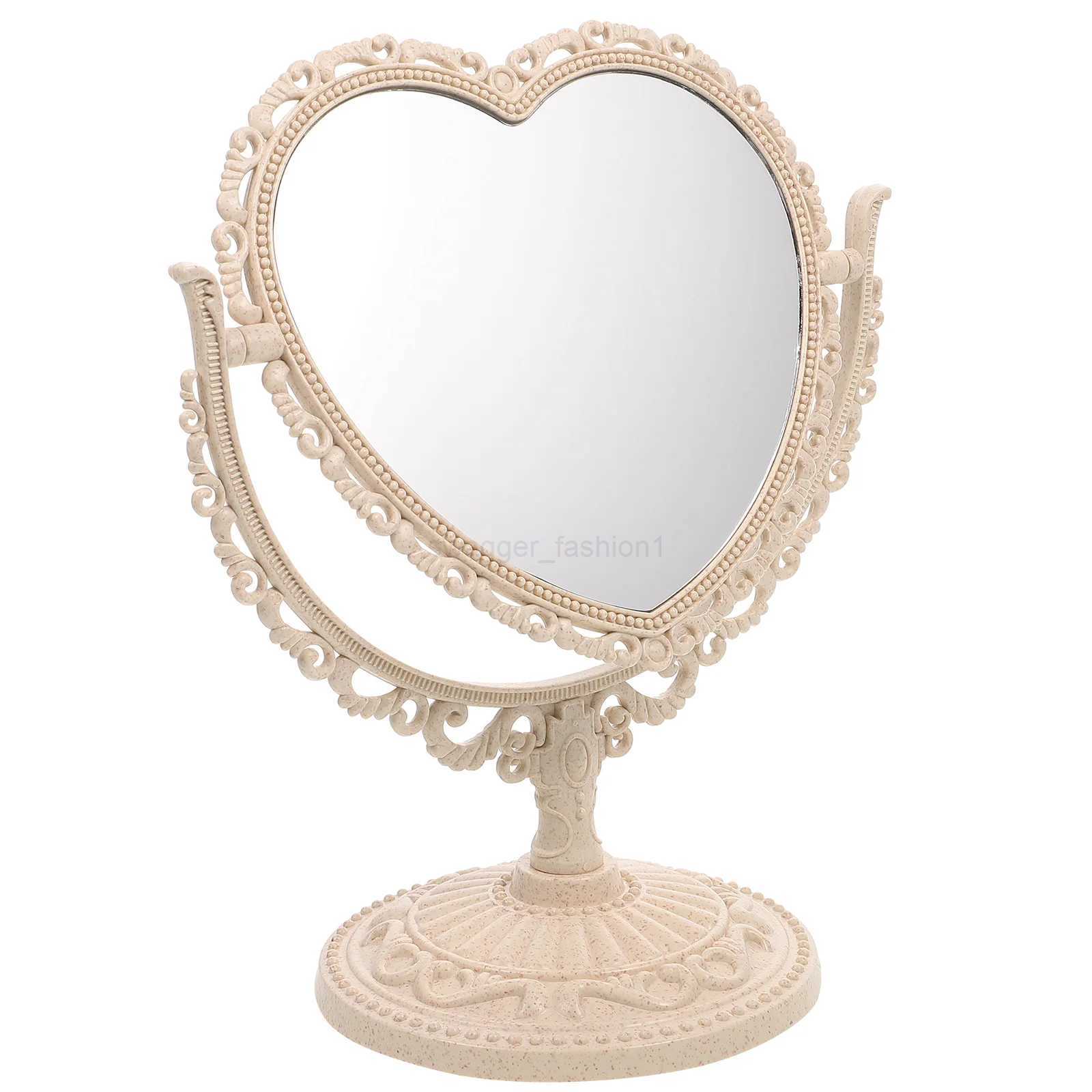 Makeup Circle Mirror Oval Coic Small Two Sided Heart Shaped Vanity Makeup Mirror Double Sidedative Portable Lighted MakeupXJ240813