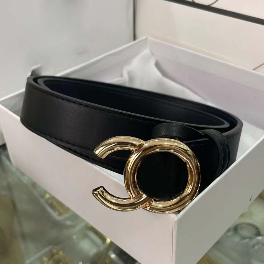 Designer Women's Belt Smooth Buckle Belt Retro Simplicity Design Fashion Thin Waist Belts Width Genuine Cowhide
