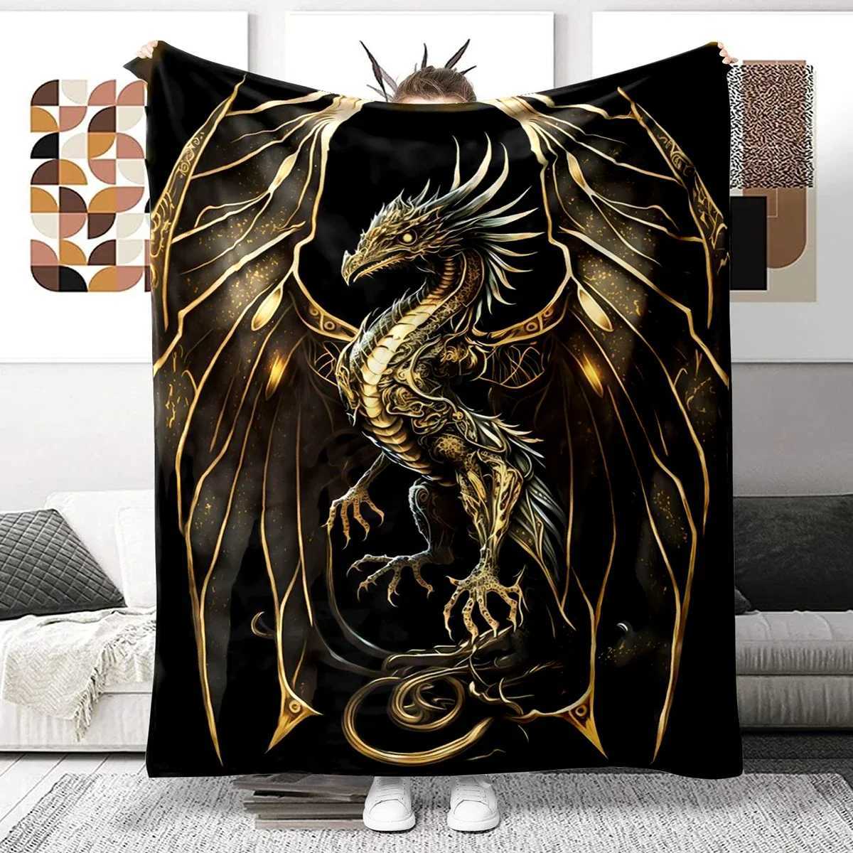 Animal Dragon Blanket Ultra Lightweight Soft Plush Flannel Throws Blanket for Sofa Bed Couch best Office GiftsXJ240813