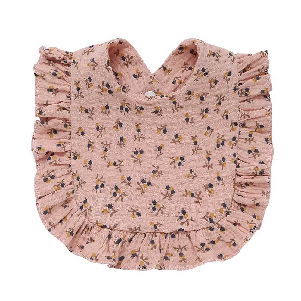 Bibs Burp Cloths Korean Style Baby Feeding Drool Bib Ruffle Floral Infants Saliva Towel Soft Cotton Burp Cloth For Newborn Toddler Kids Bibs NewL4812