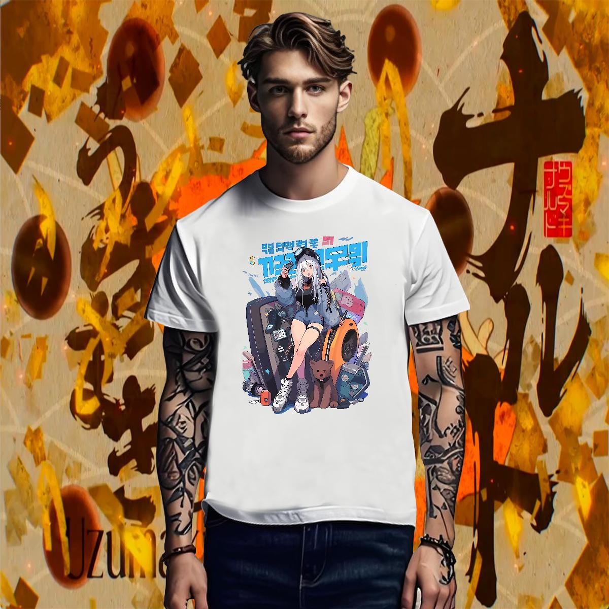 T-Shirts 230g Pure Cotton comic Street Wear Short Sleeve O-Neck Oversized 3XL 4XL Men Tshirts Free Shipping Classic Polos