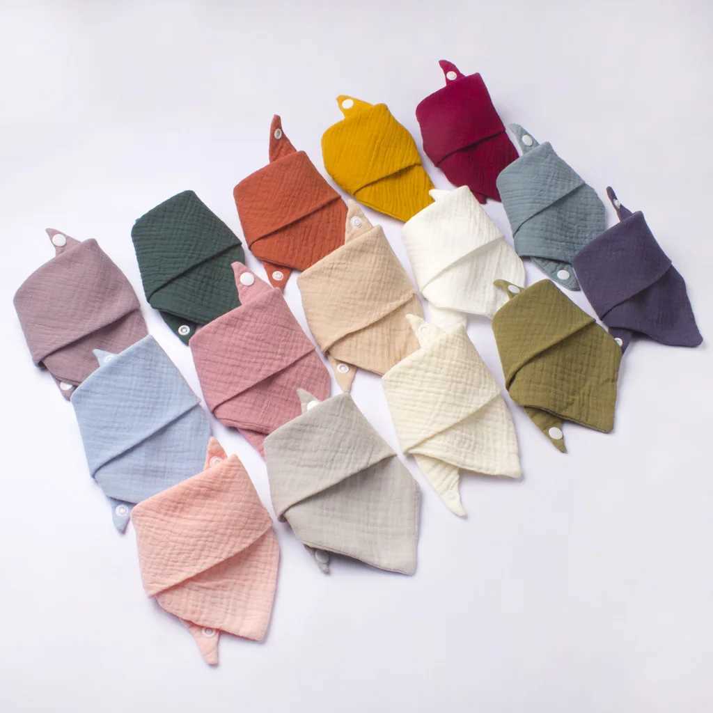 Bibs Burp Cloths New Thin Baby Gauze Triangle Towel with Double-layer Snap Closure Newborn Bib Baby Saliva Towel Baberos Beb BibL4812