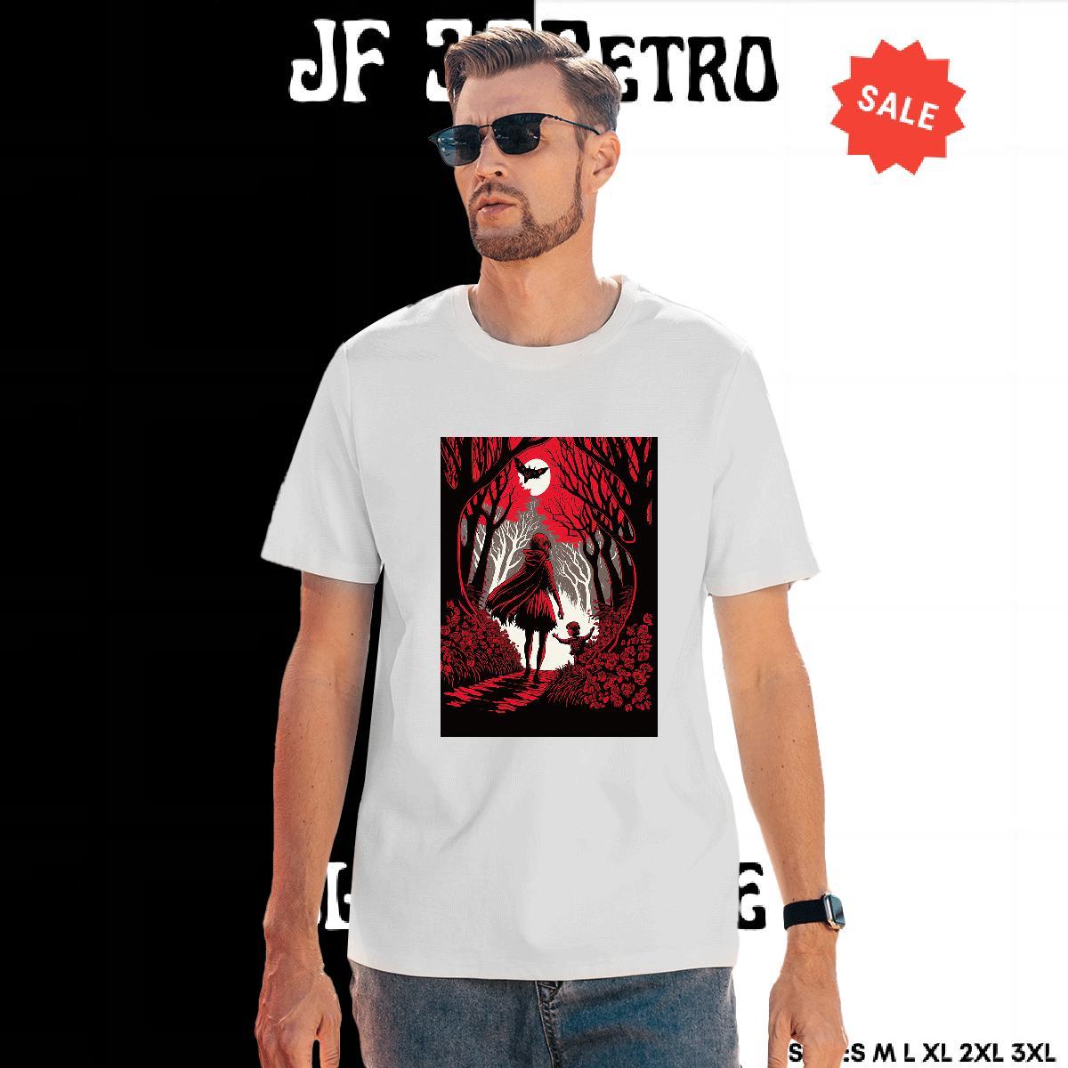 Cool Men T Shirts wolf Breathable Crew Neck Outdoor Asian Size 230g Pure Cotton Tshirts 2024 Wear