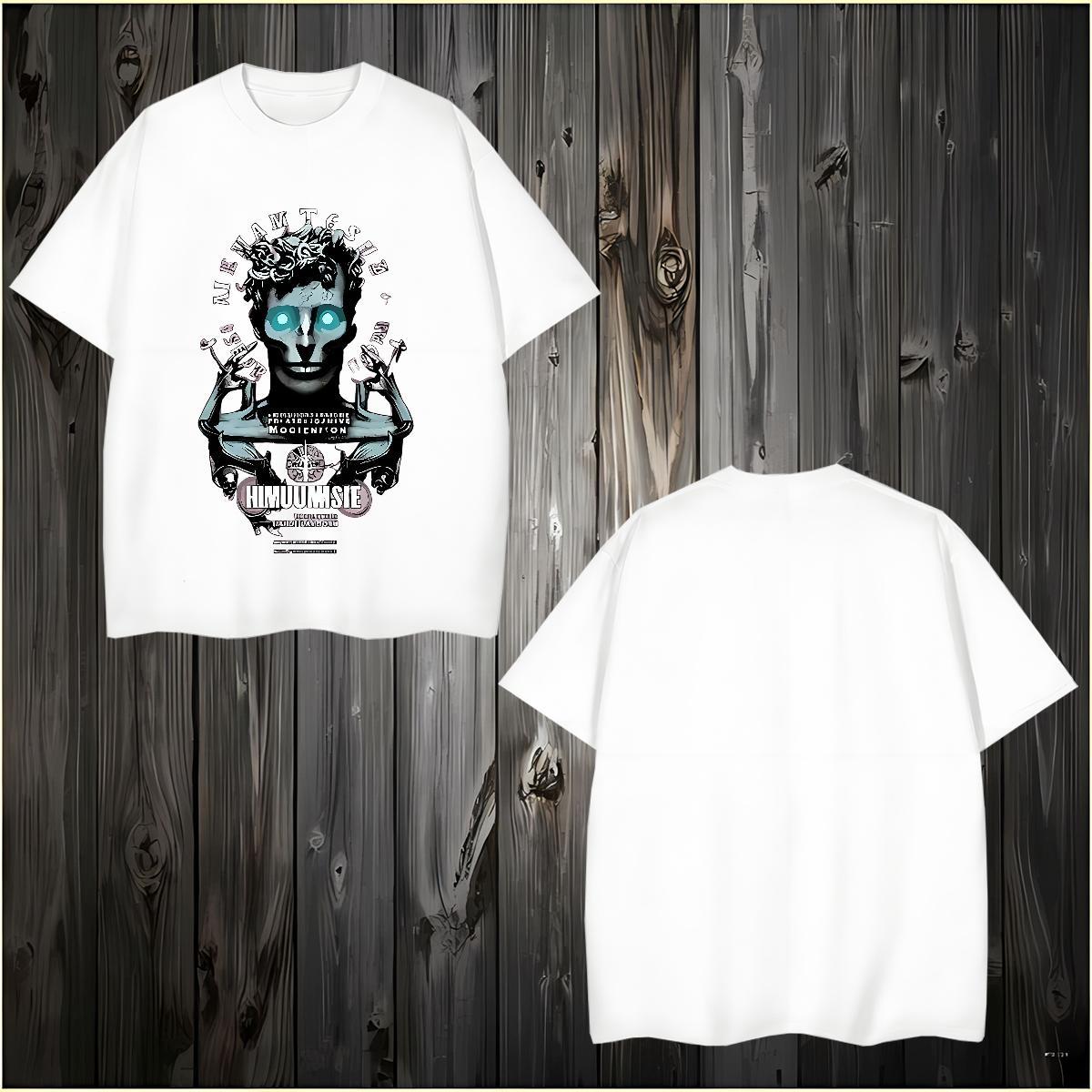 Man T Shirts 230g Pure Cotton portrait Home Outdoor Breathable Short Sleeve Anime Print Men Tees Free Shipping Popular Wear