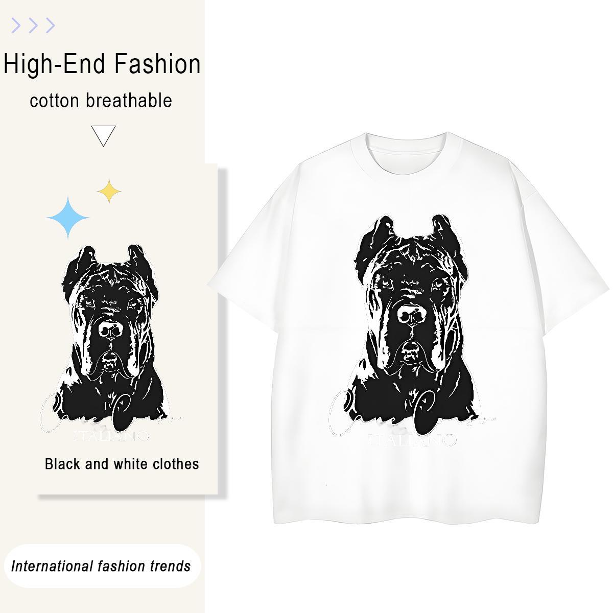 Brand Tshirts Summer Casual 230g Pure Cotton Plus Size Custom Breathable Short Sleeve dog T-Shirts Wholesale Polos