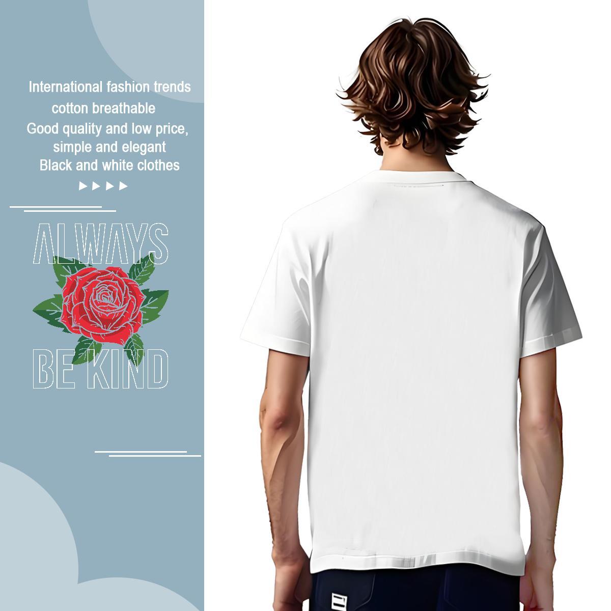 Classic letter T shirt Casual Mens Tshirts 230g Cotton 2024 DIY Short Sleeve Soft Anime Wear