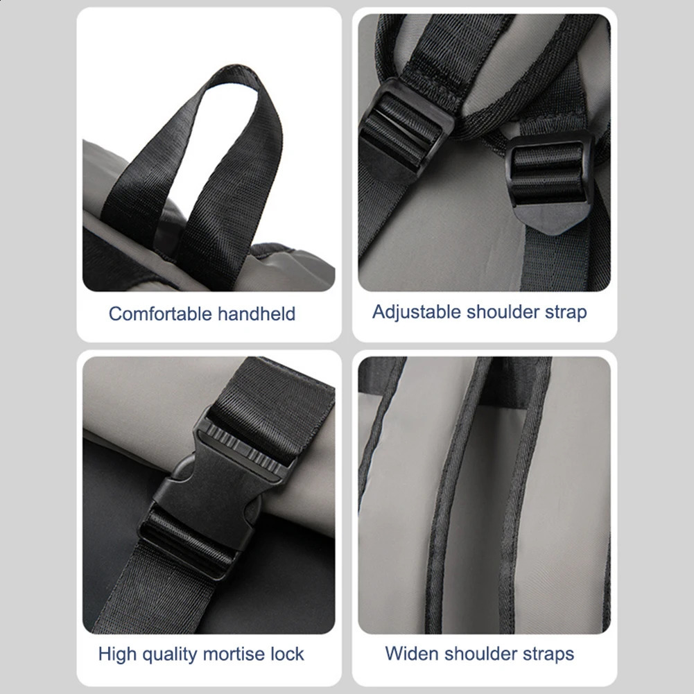 Waterproof travel backpack large capacity mens business laptop roll up bag for outdoor and camping 240813