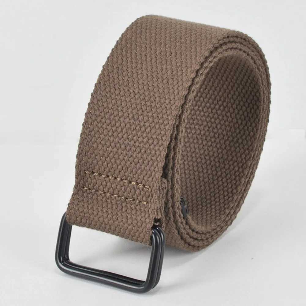 Double loop buckle canvas belt casual fabric no punching buckle belt cotton canvas the best canvas belt W240807