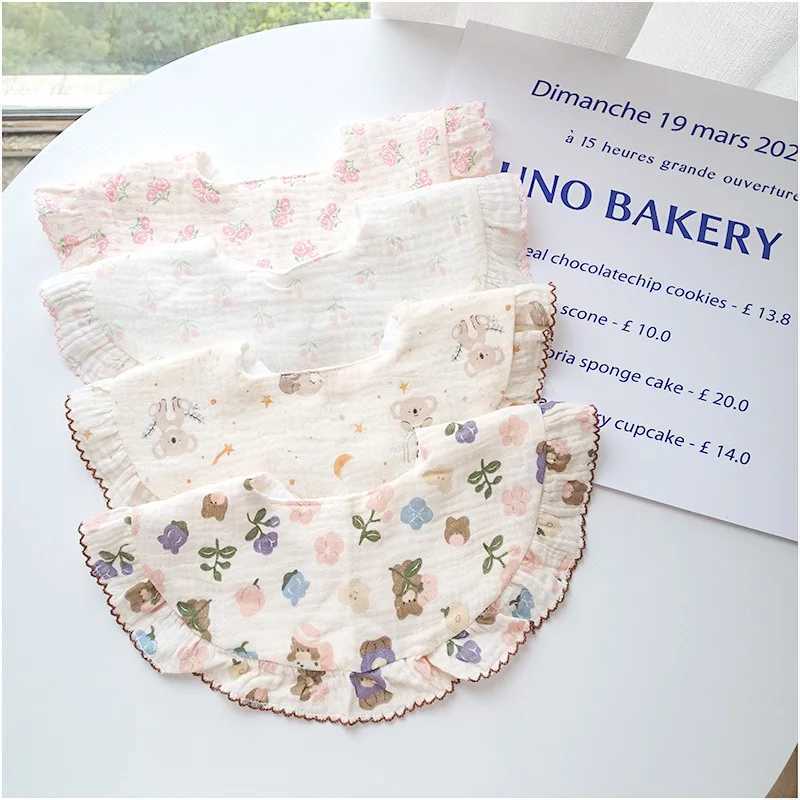 Bibs Burp Cloths New Sweet Floral Lace Baby Feeding Drool Bib Infants Saliva Towel Soft Cotton Burp Cloth For Newborn Toddler Kids Boy Girl BibsL4812