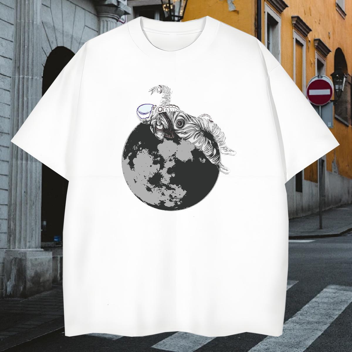 T shirt 230g 100% Cotton universe Spring Summer Breathable Skull Men Tees DIY Customized Wholesale Tops
