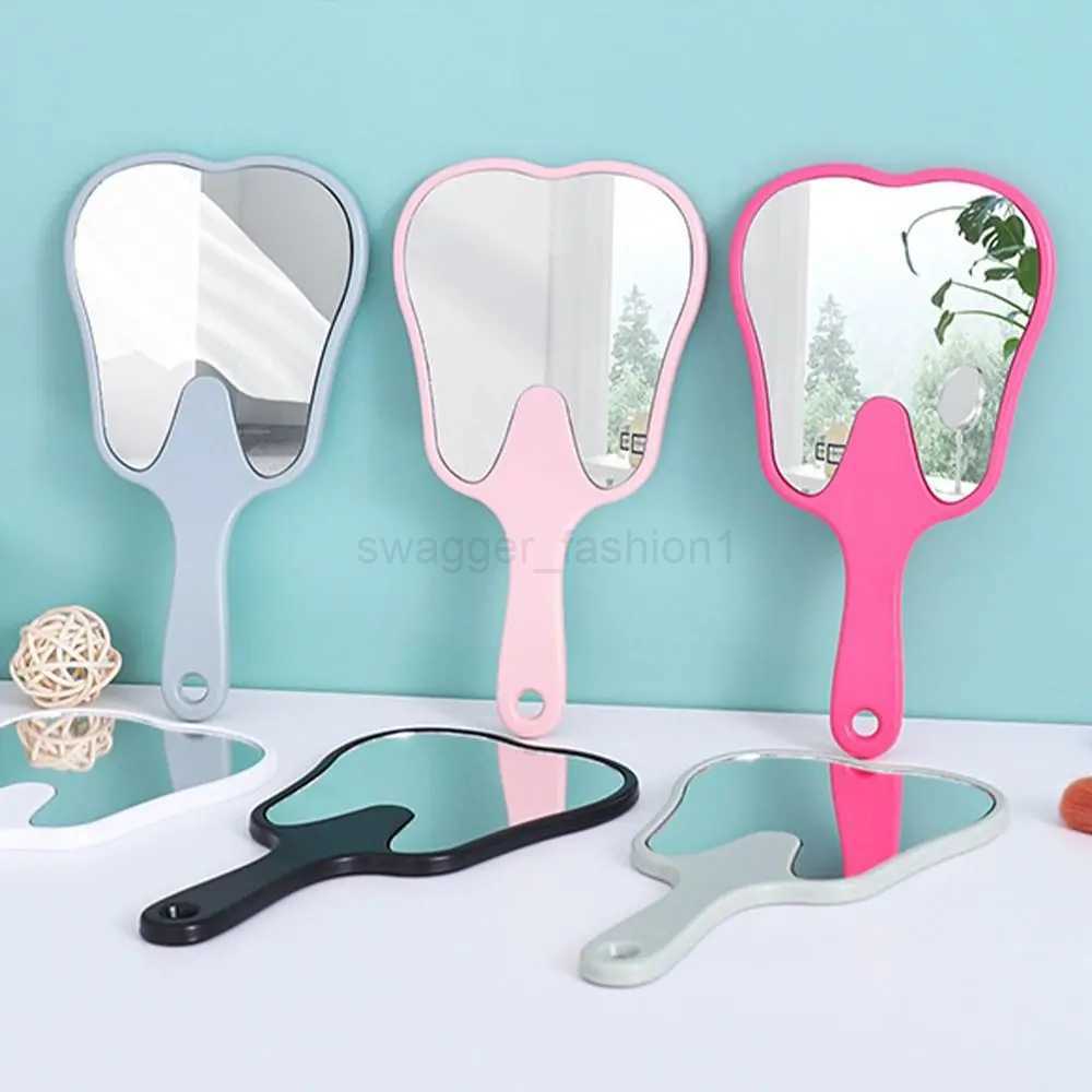 Tooth Shaped Handheld Mirror Practical PVC High Definition Dental Mirrors Makeup Mirror GiftXJ240813