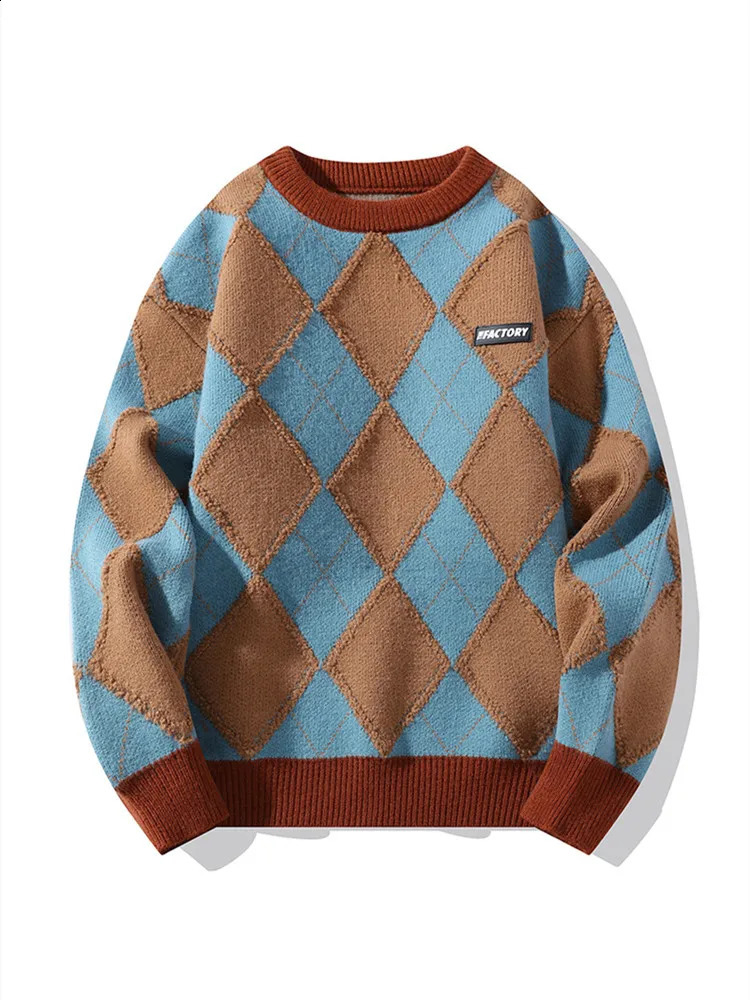 2024 AutumnWinter Fashion Trend Printed Thick Warm Sweater Mens Casual Loose Comfortable High Quality Plus-Size Sweater 240812