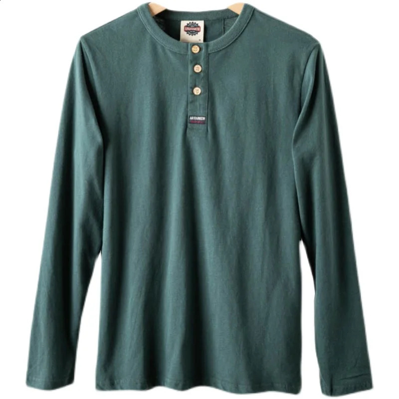 Summer American Retro Long-sleeved O-neck Soild Color T-shirt Mens Fashion Simple 100% Cotton Washed Casual Sport Tops 240812