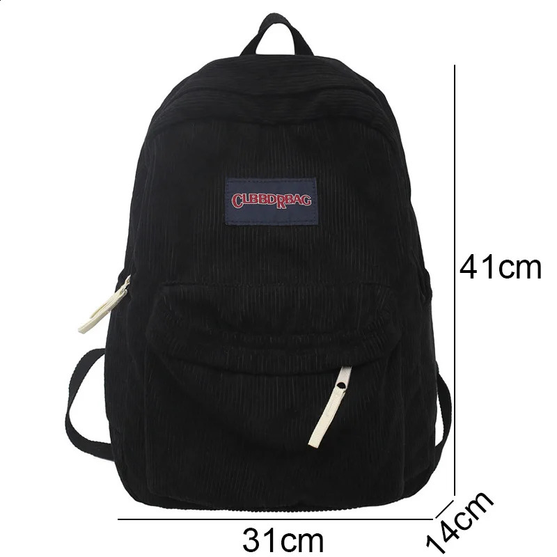 Retro Boys and Girls Corduroy Green School Bag Mens Laptop College Backpack Cool Womens Student Fashion Female Travel 240813