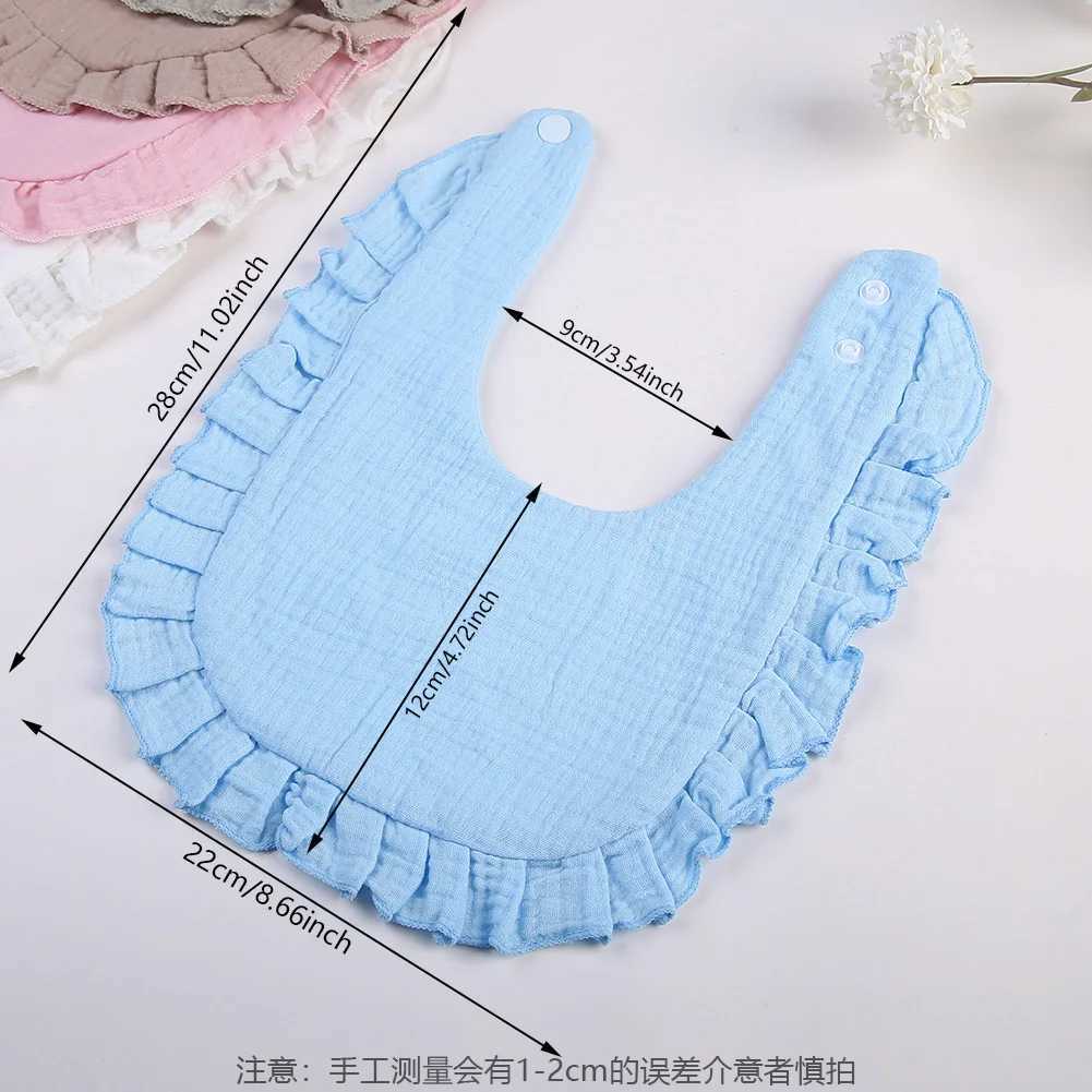 Bibs Burp Cloths Solid Baby Bibs Adjustable Snap Saliva Towel Ruffled FrilEdge Muslin Cotton Burp Cloths A Grade Infant Boys Girls Feeding ScarfL4812