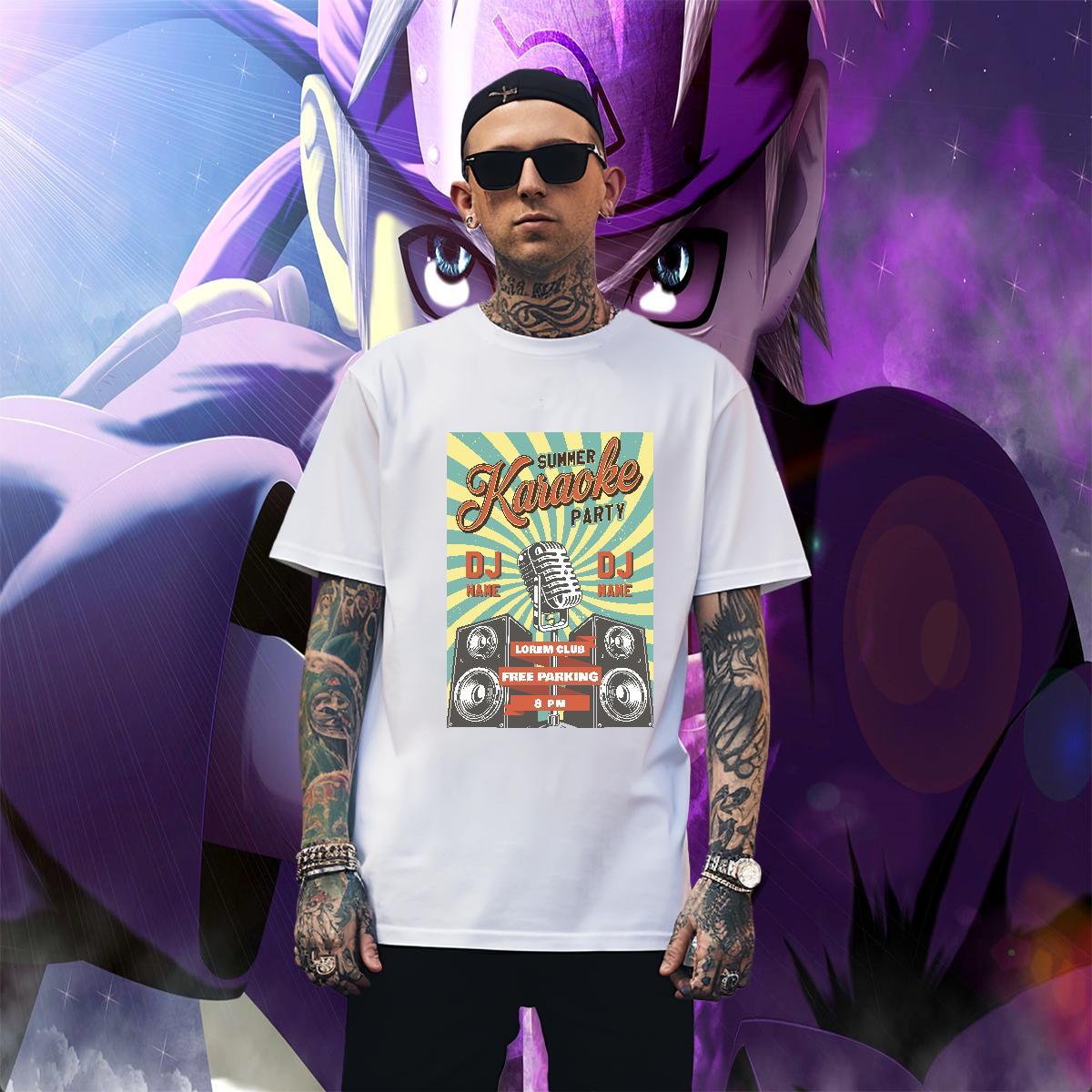 Wholesale radio T Shirt For Man Street wear Hip Hop Couples T Shirts 100% Cotton 230g DIY Customized Breathable Short Sleeve Anime Top Tees