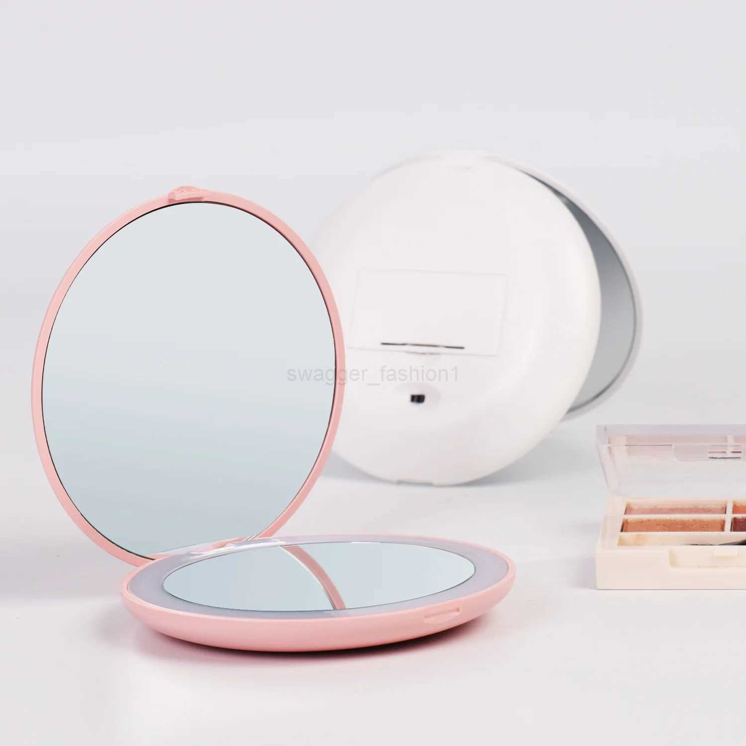 Compact Led Makeup Mirror With Light 2/10X Magnifying Pocket Portable Travel Foldable Cosmetic Vanity Mirrors Gifts for WomenXJ240813