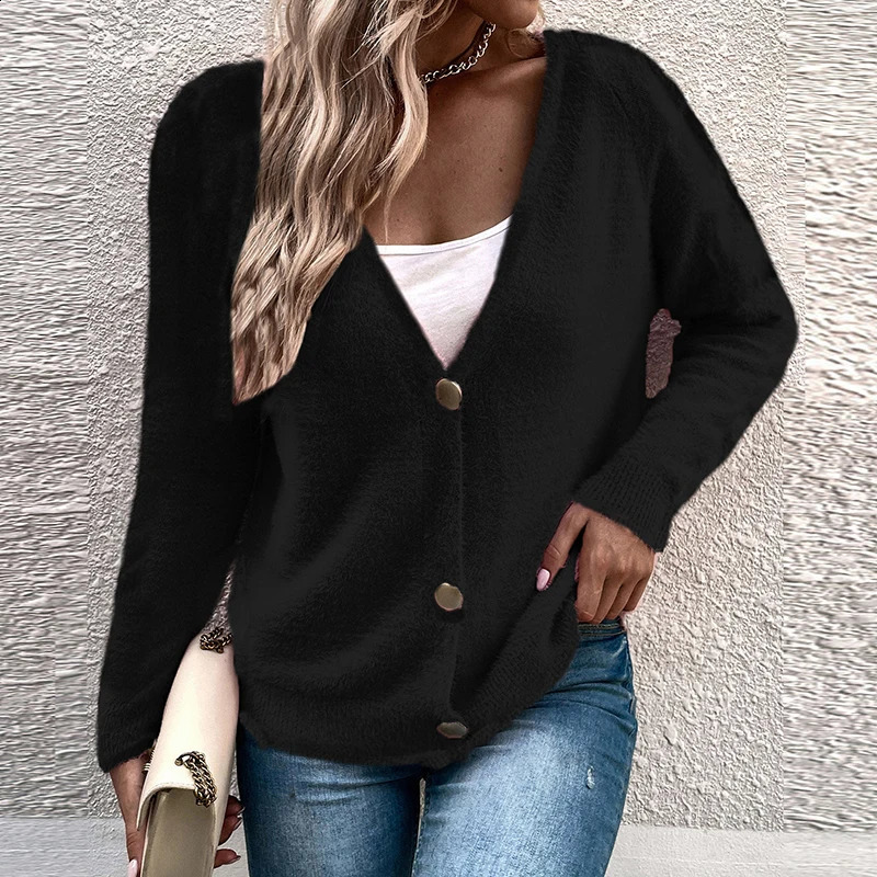 Women Casual Short Knitted Cardigan Autumn Winter Short Jackets For Women Fashion Loose Long Sleeve Coat Tops 240812