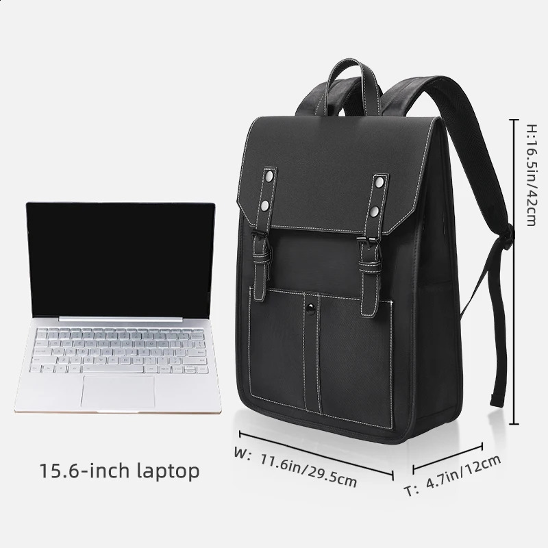 HK Fashion School Backpack Mens British Style 156inch Laptop Bag with USB Large Business Suitable for College Youth Travel 240813